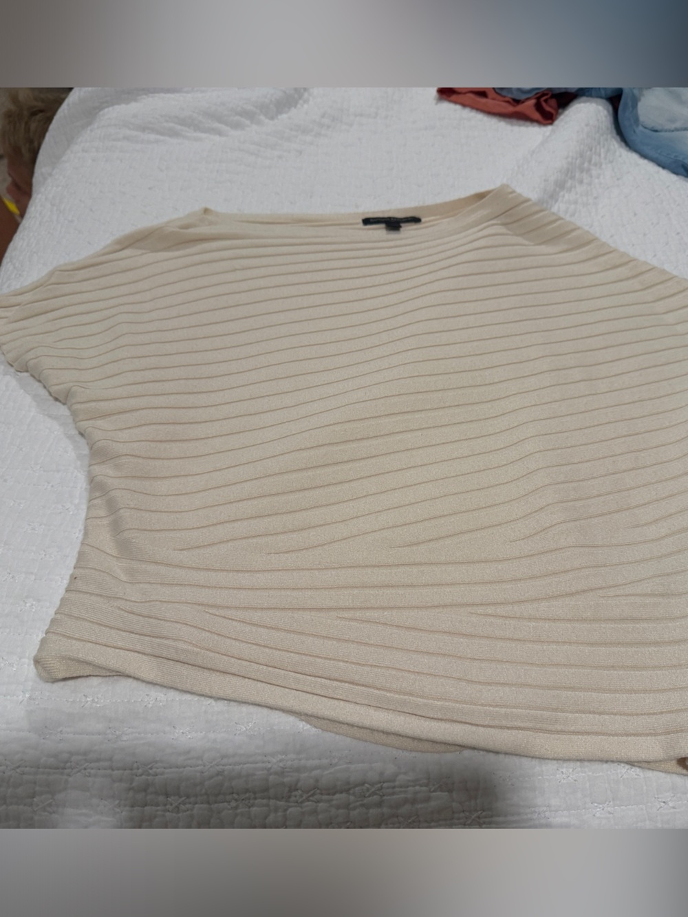 Women's Cream Ribbed Knit Sweater- Banana Republic Size M